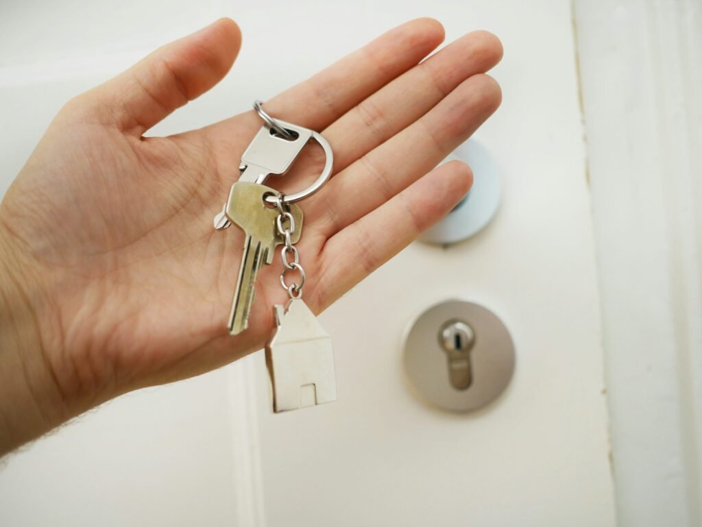 Locksmith technician providing residential lock repair service in Somers, NY