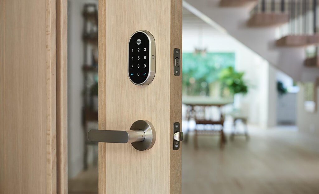 Smart Security locksmith a door in office