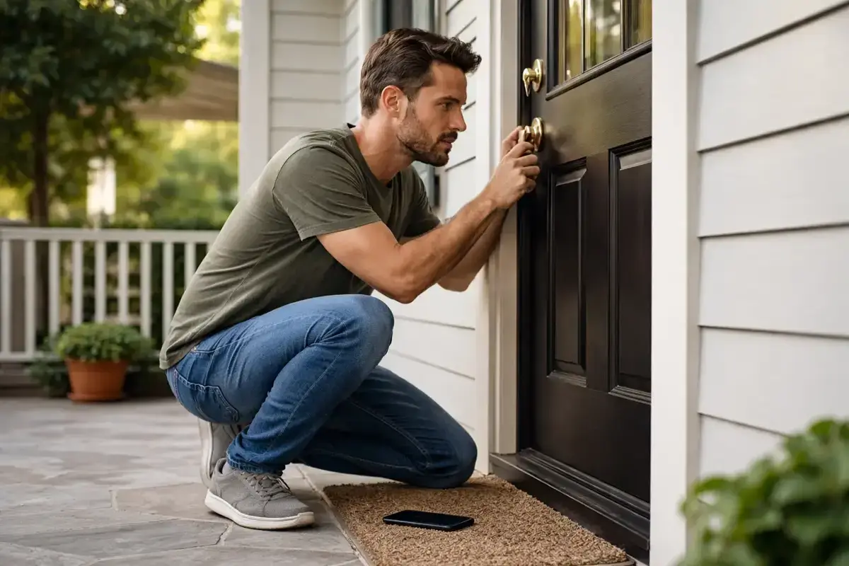 What to Do If You’re Locked Out a man unlocking the door
