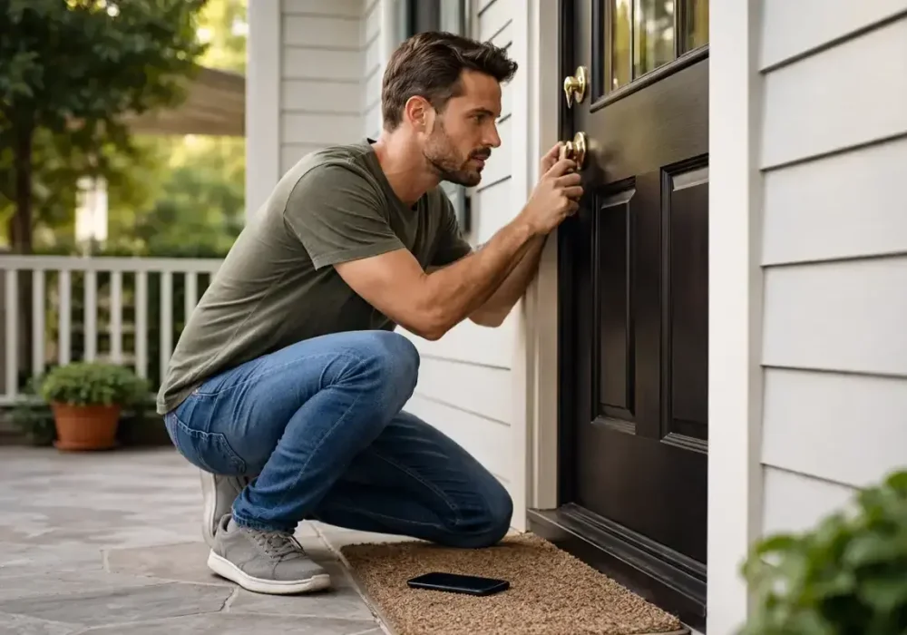 What to Do If You’re Locked Out a man unlocking the door
